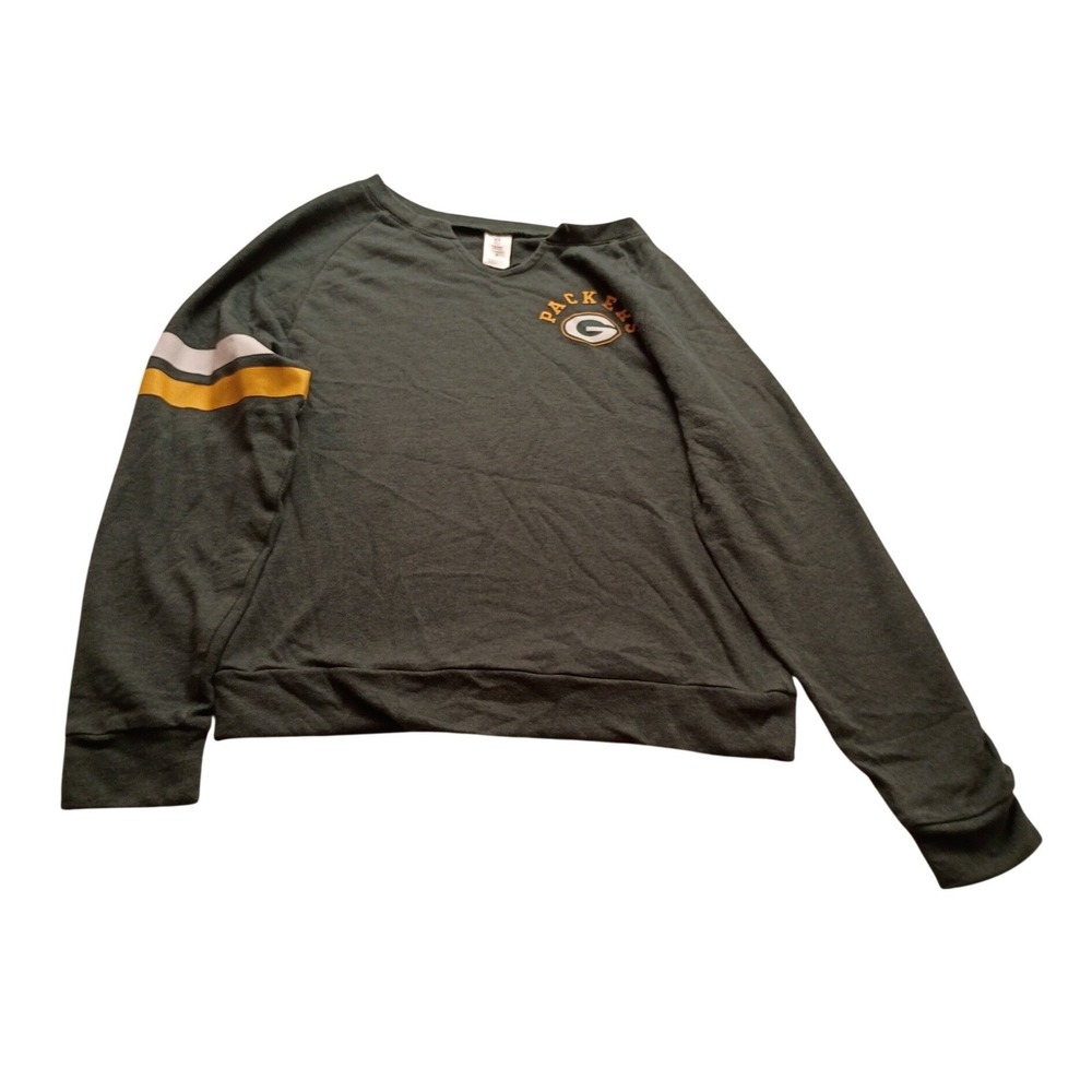 NFL Team Apparel Green Bay Packers Women's Sleep Sweatshirt Small Green Lounge